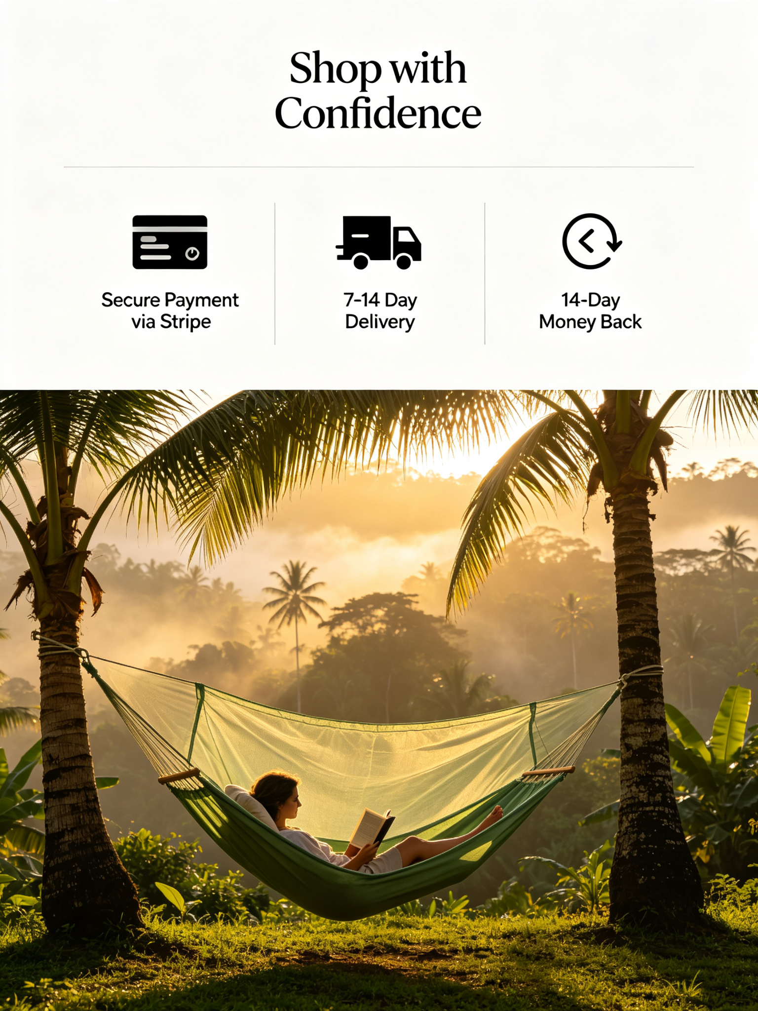 11ft Camping Hammock with Mosquito Net