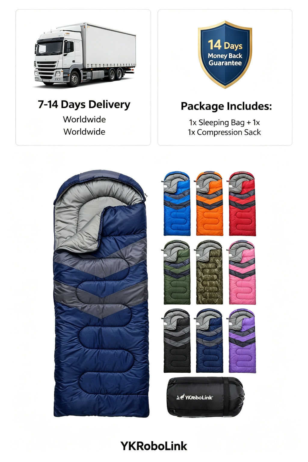 3 Season Lightweight Envelope Sleeping Bag