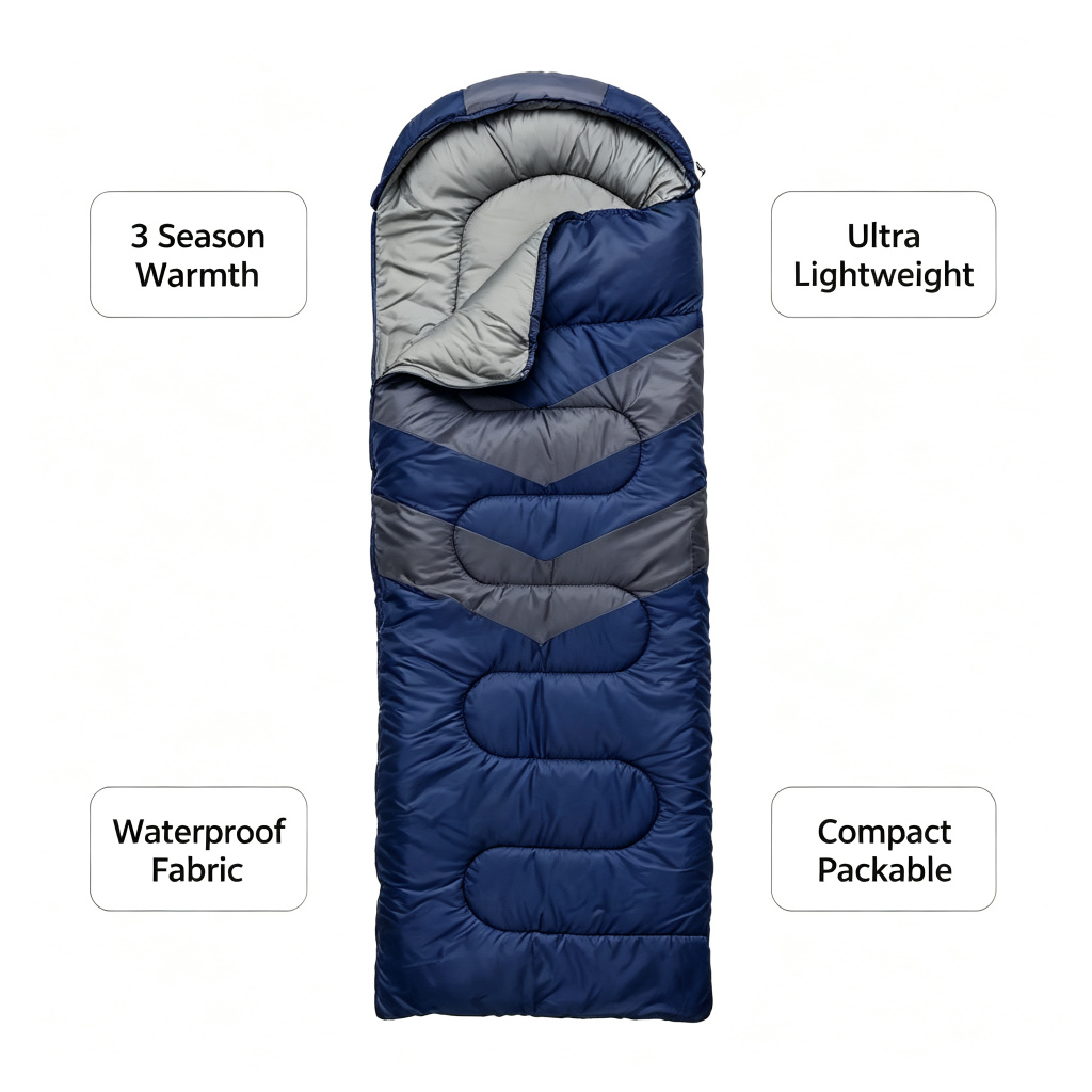 3 Season Lightweight Envelope Sleeping Bag