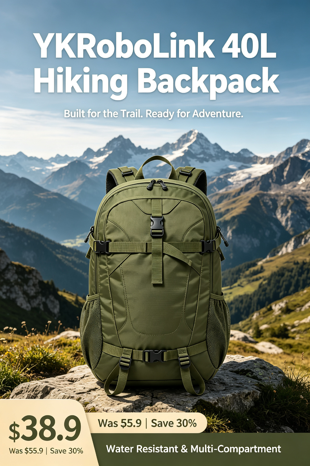 40L Outdoor Hiking Backpack