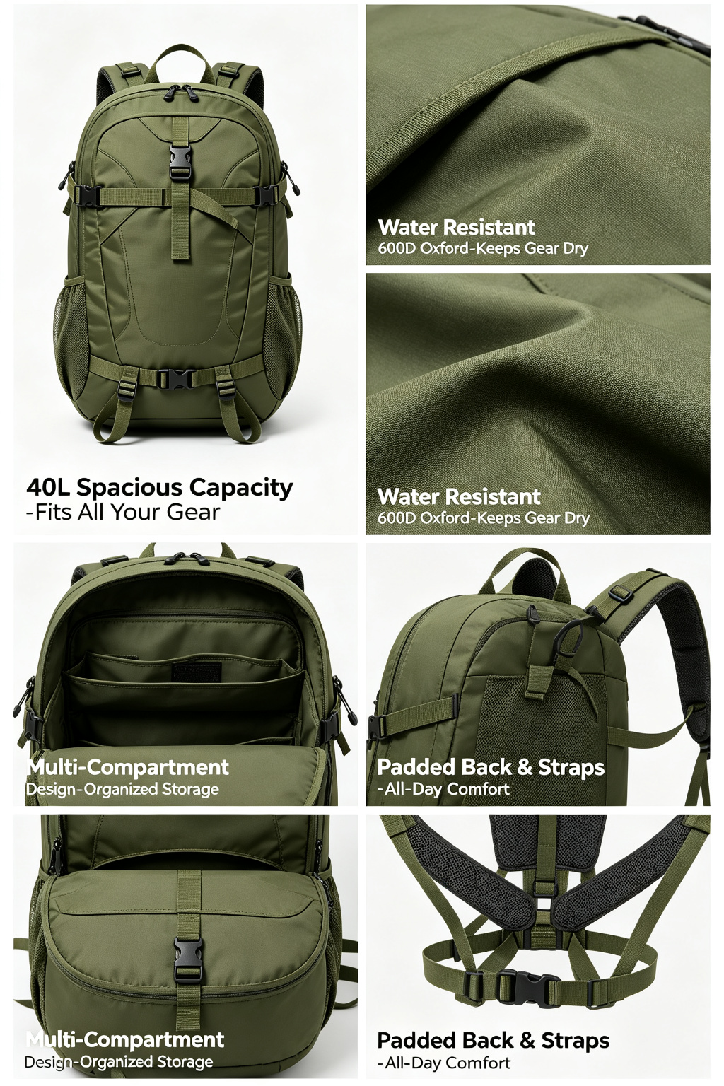40L Outdoor Hiking Backpack