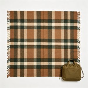 Classic Plaid Wool Blend Outdoor Blanket