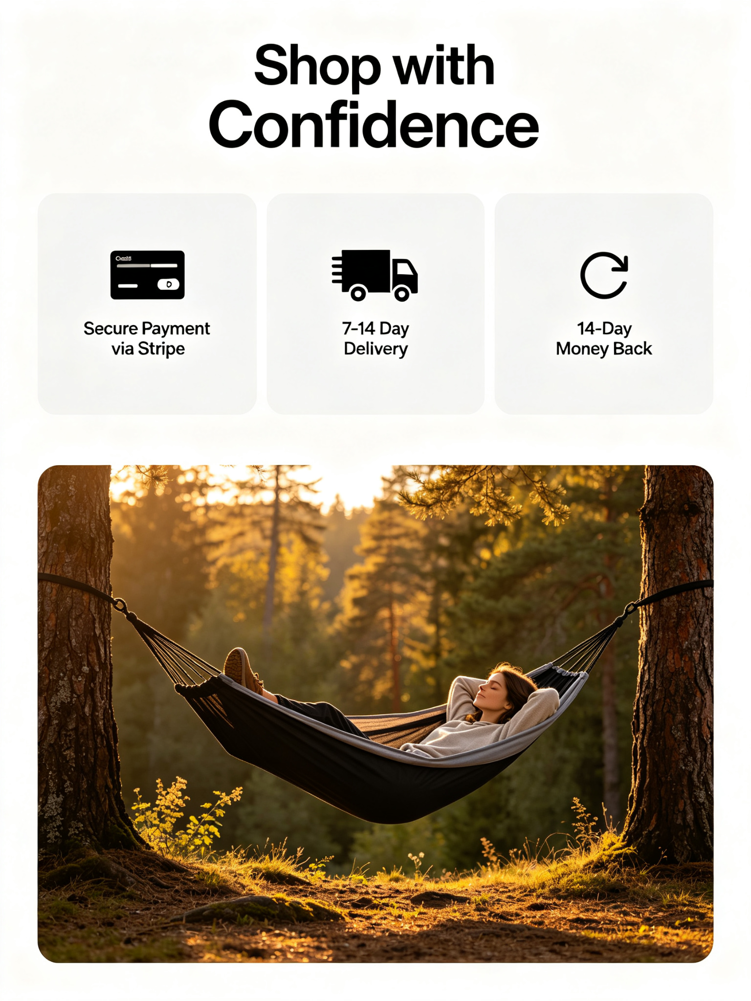 Double Camping Hammock with Tree Straps