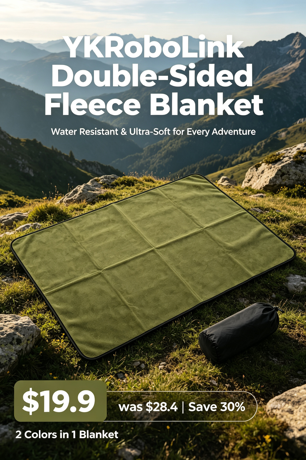 Double-Sided Polar Fleece Blanket (Water Resistant)