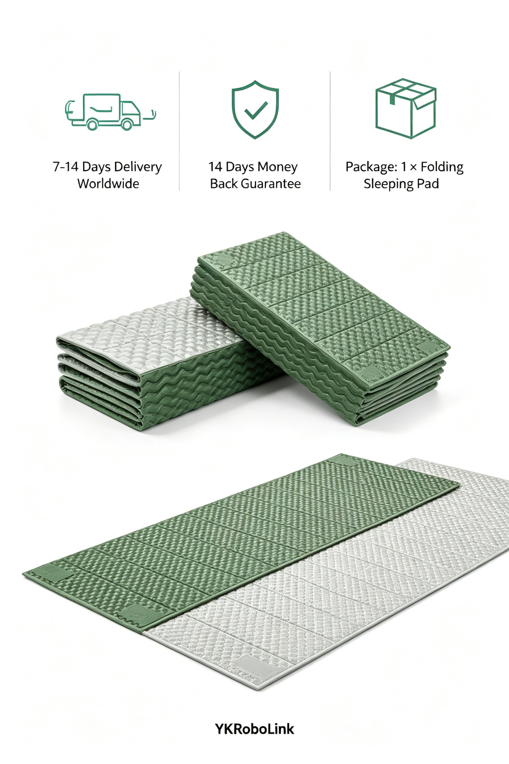 Egg Crate Foam Sleeping Pad with Thermal Reflective Layer
