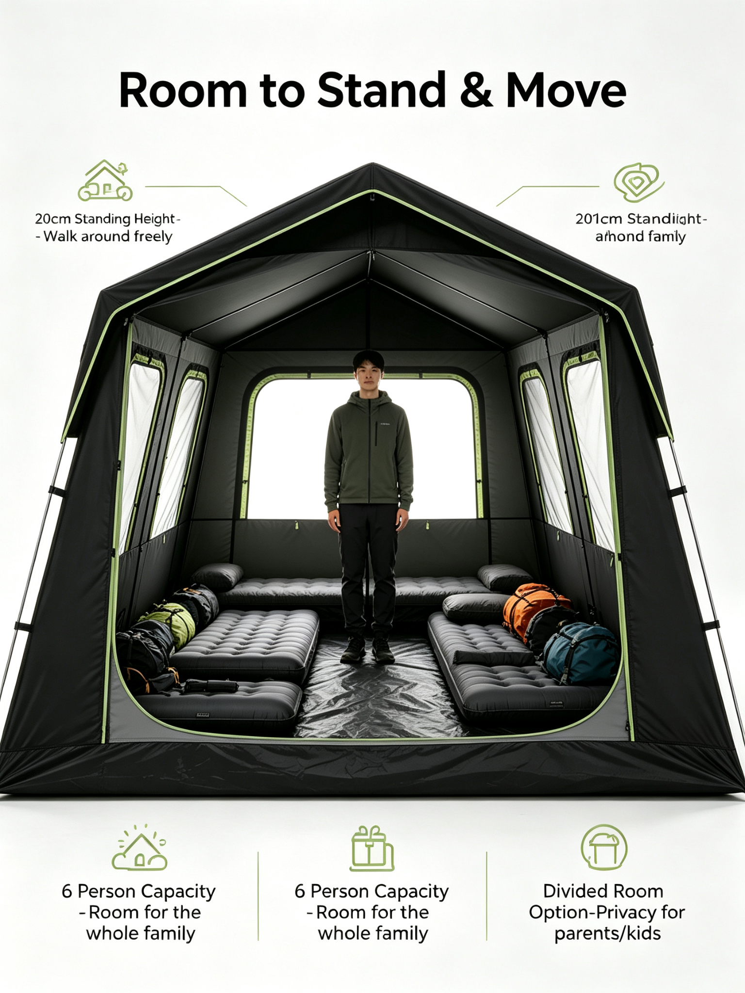 Happy Travel 6 Person Cabin Tent