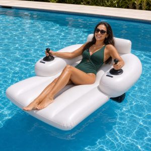 Motorized pool float in pool scene