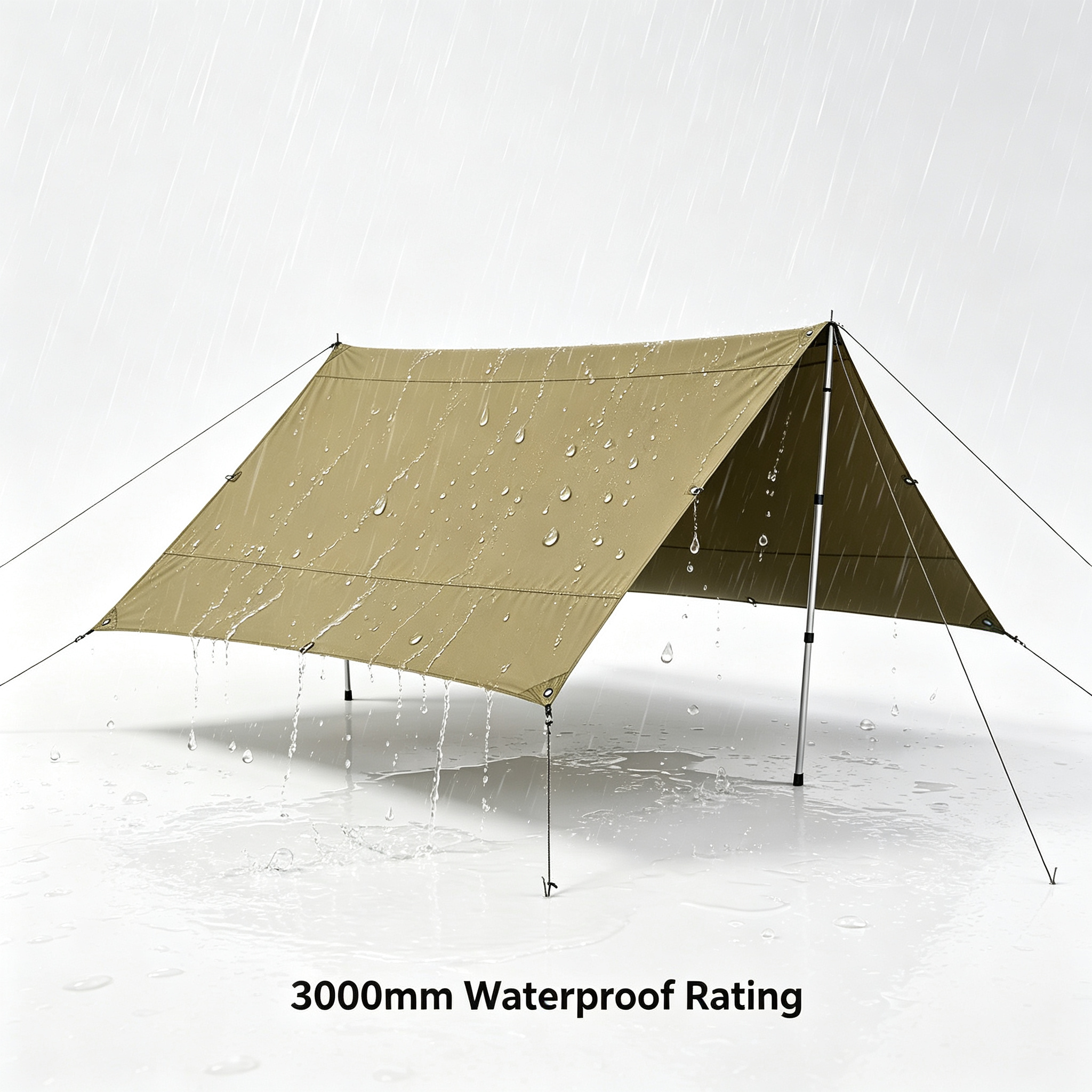 Multifunctional Camping Tarp with 2 Poles