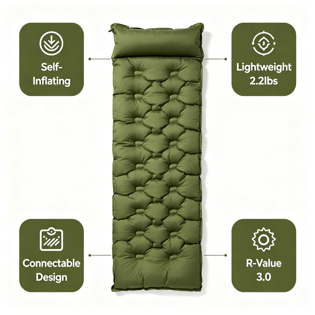 Self-Inflating Foam Sleeping Pad (Lightweight)