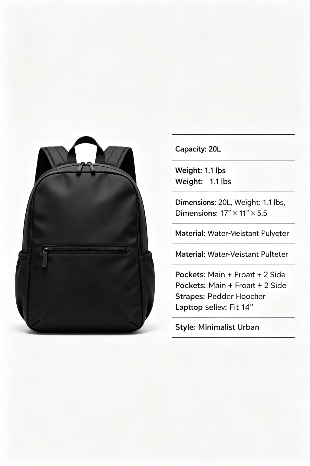Urban Daypack Slim Lightweight Backpack