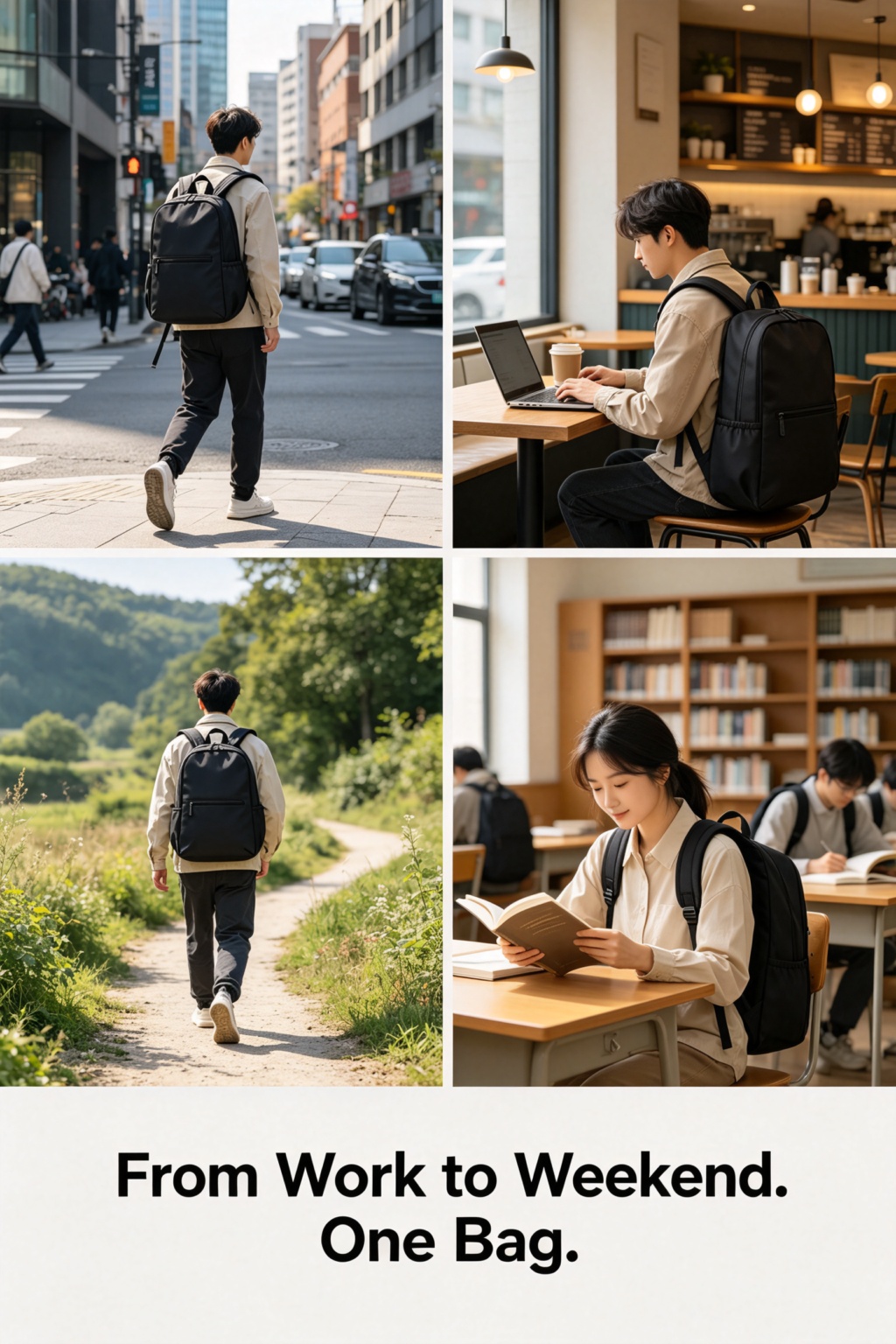 Urban Daypack Slim Lightweight Backpack