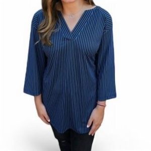Gestreiftes Top – Schwarz/Blau