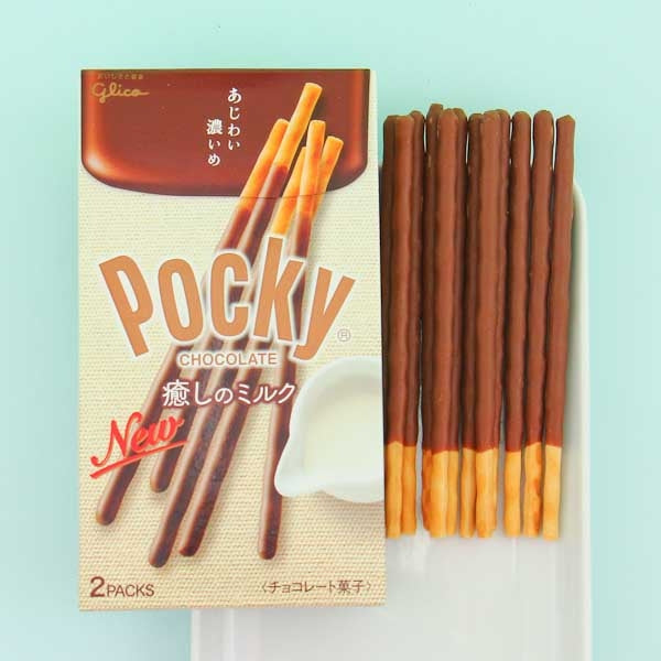 Glico Pocky Keksstäbchen – dünn, Milchschokolade