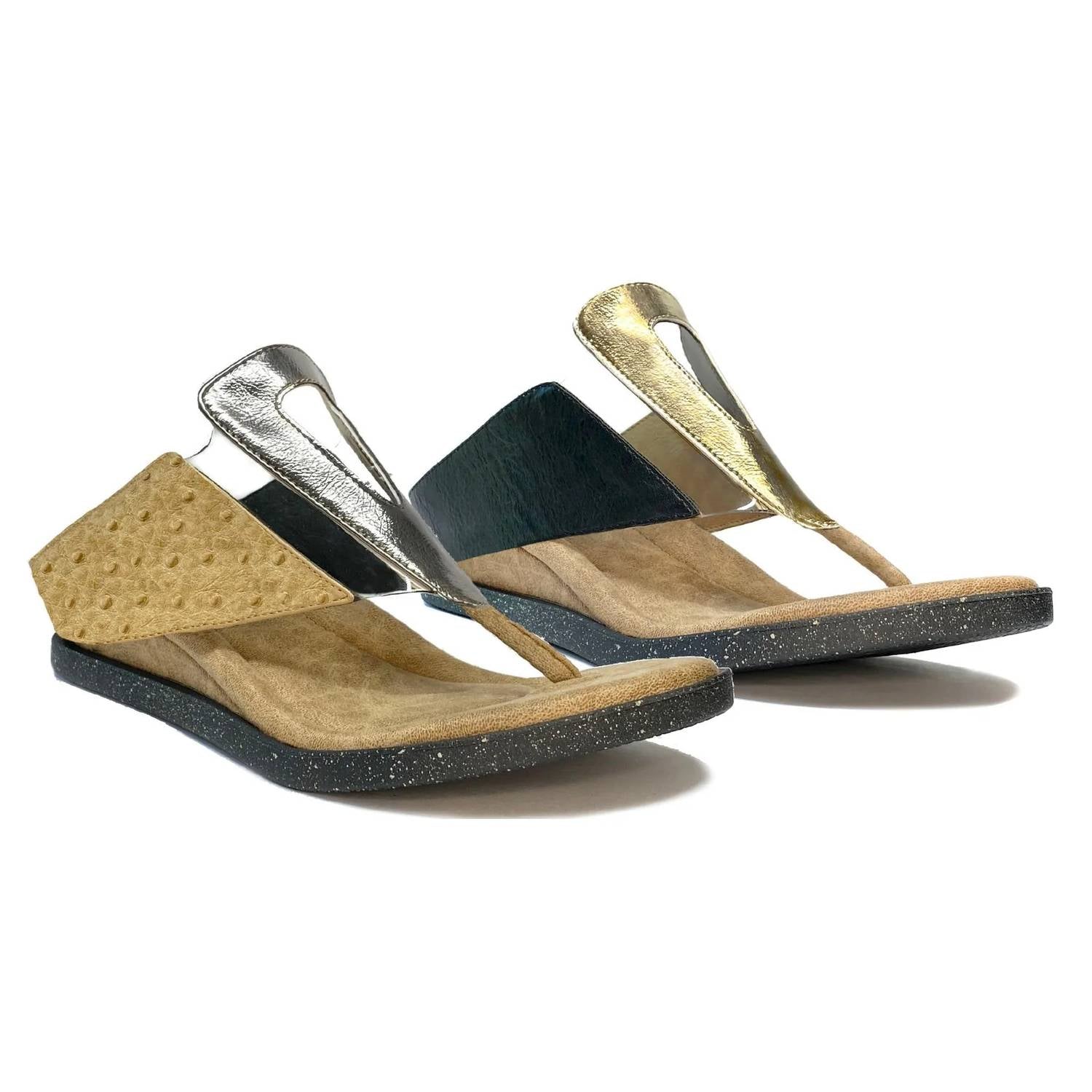 Grazia Sandalen – wendbar, Hellbraun, Schwarz
