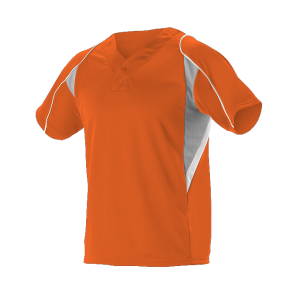 Alleson Henley-Shirt – Jugendliche, Baseball, Jersey, 2 Knöpfe
