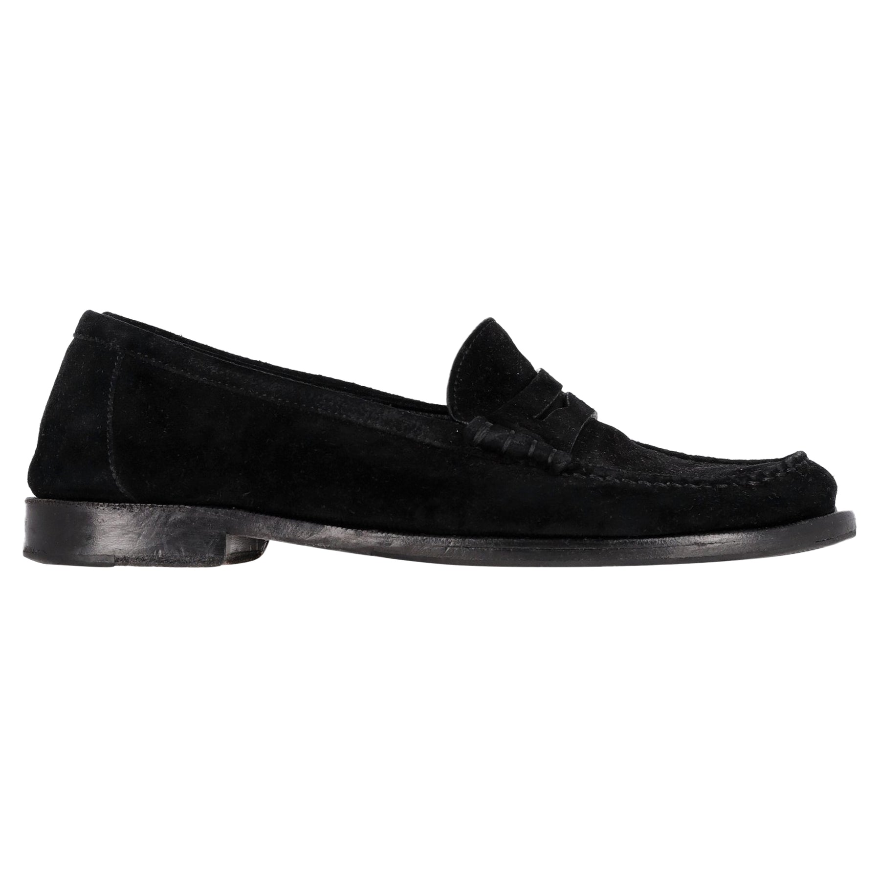 Saint Laurent Penny-Loafer aus Veloursleder – Schwarz
