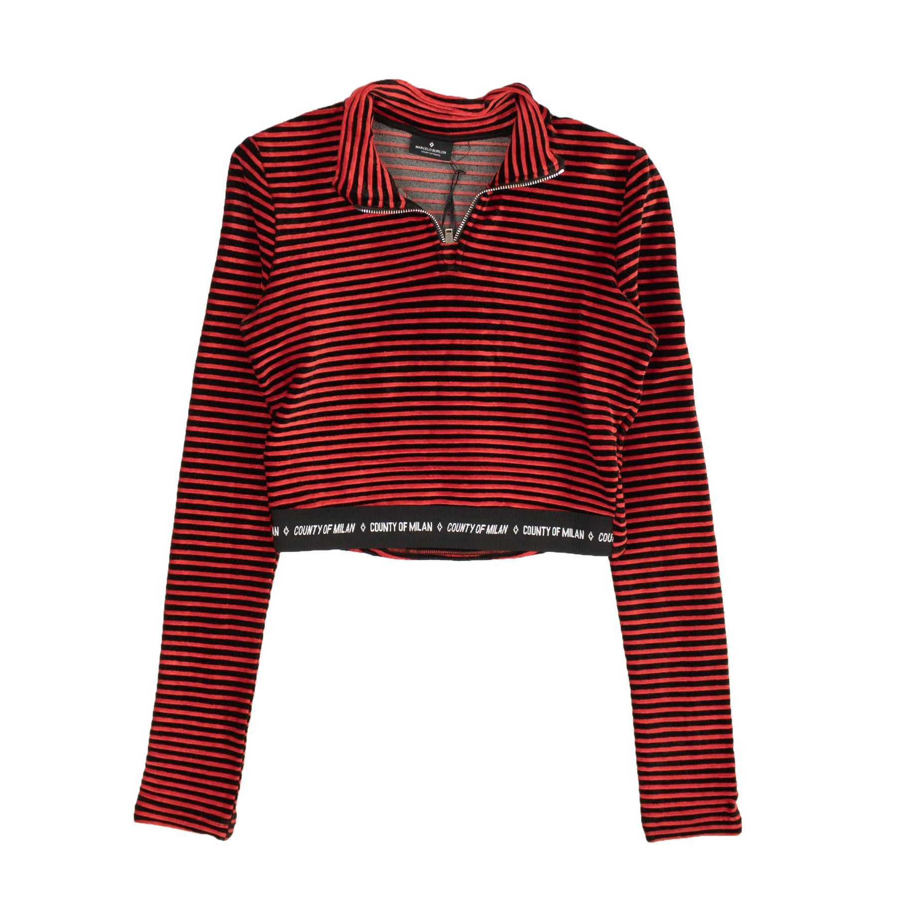 Marcelo Burlon Top – Samt, Rot