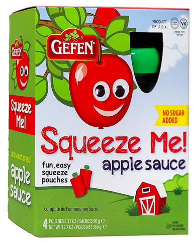 Gefen Sauce – ohne Zuckerzusatz, Apfel, Beutel, 3.17 oz, 4 Stück