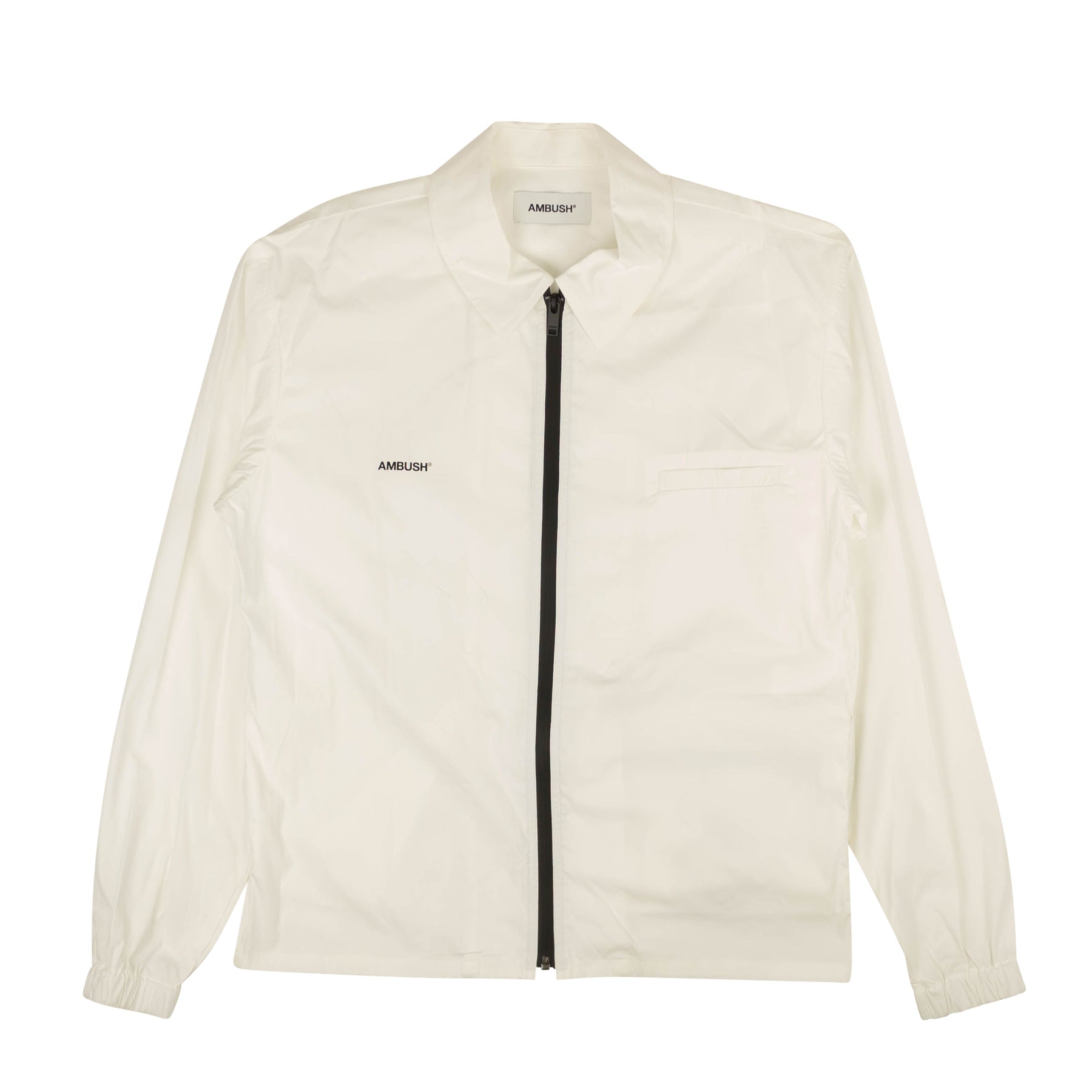 Hemdjacke – Weiß, Reißverschluss, Taschen
