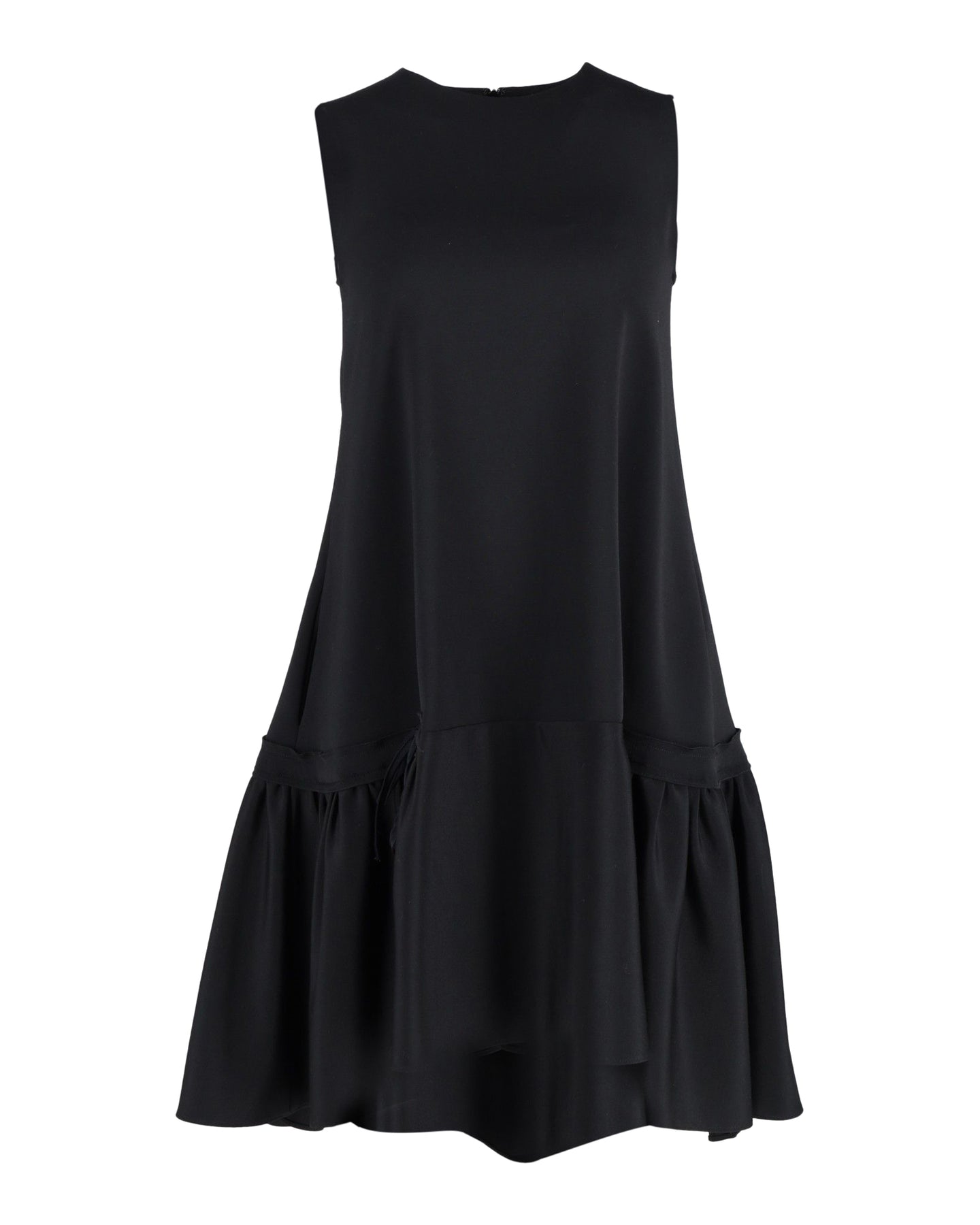 Victoria Beckham Kleid – Rüschen, Saum, Popeline, Schwarz, Polyester