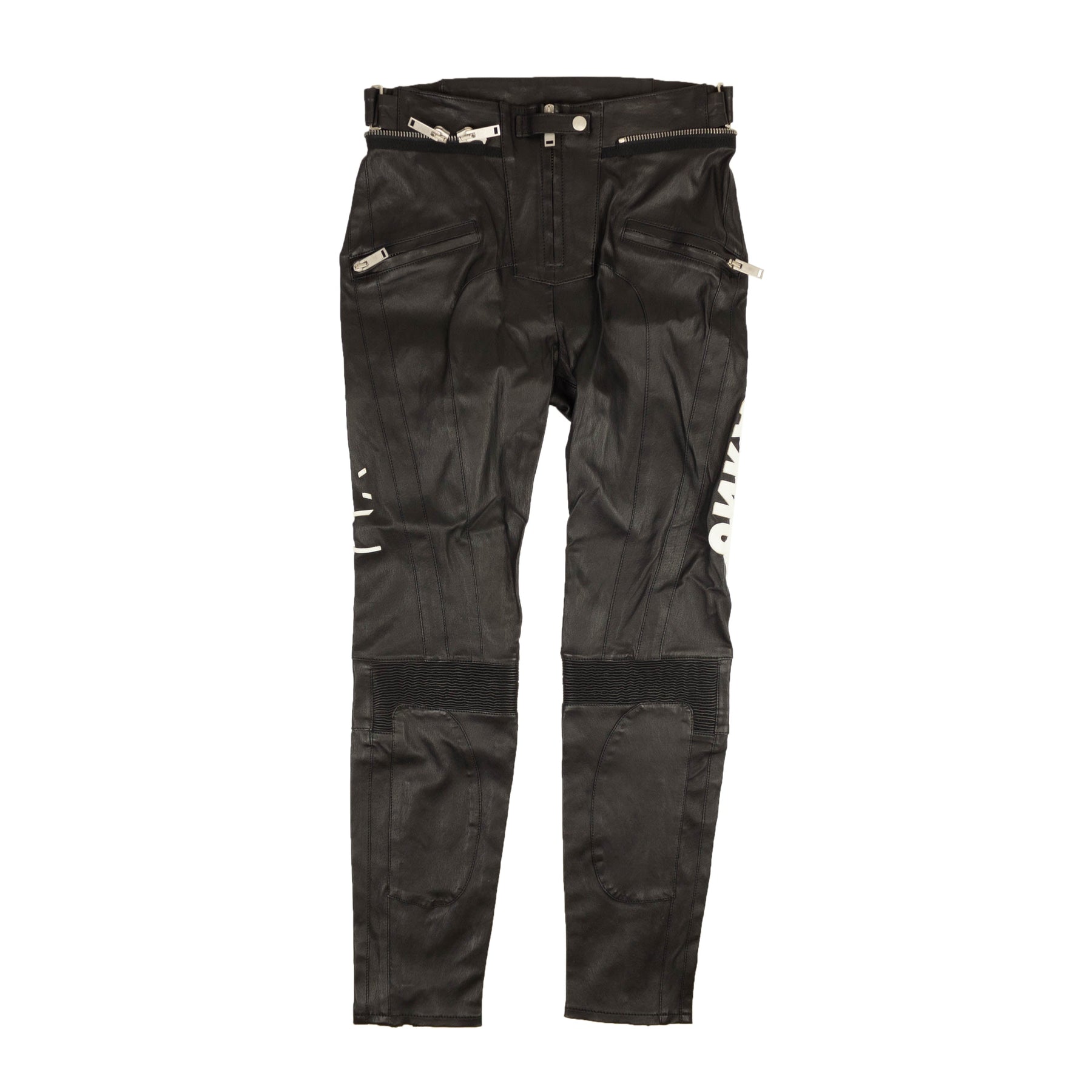 Unravel Project enge Lederhose mit Logo – Schwarz