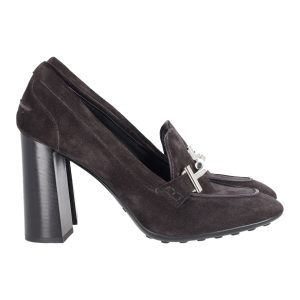 Tod’s Loafer – mit Absatz, Schwarz, Veloursleder