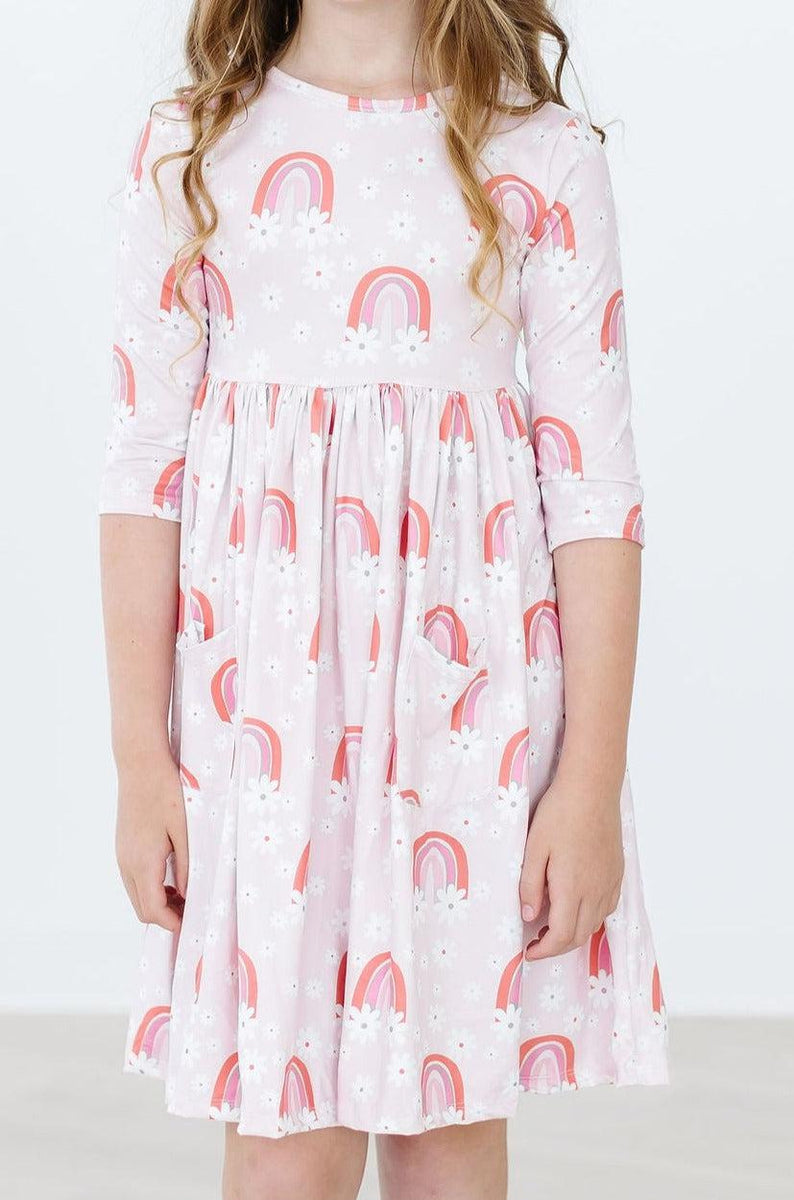 Fun & Flowers Schwingendes Kleid – Taschen, 3/4-Ärmel