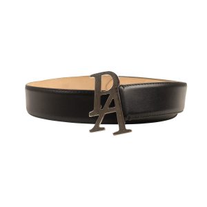 Ledergürtel mit Logo – Schwarz