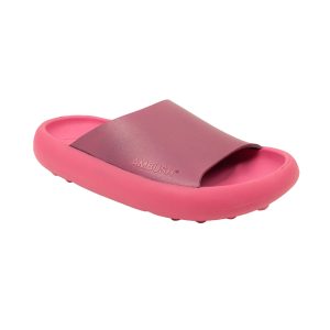 Pantoletten – Rosa, Gummi, Logo