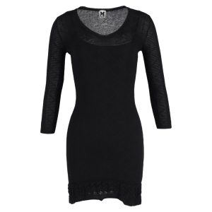 Missoni Langarm-Minikleid aus Wollstrick – Schwarz