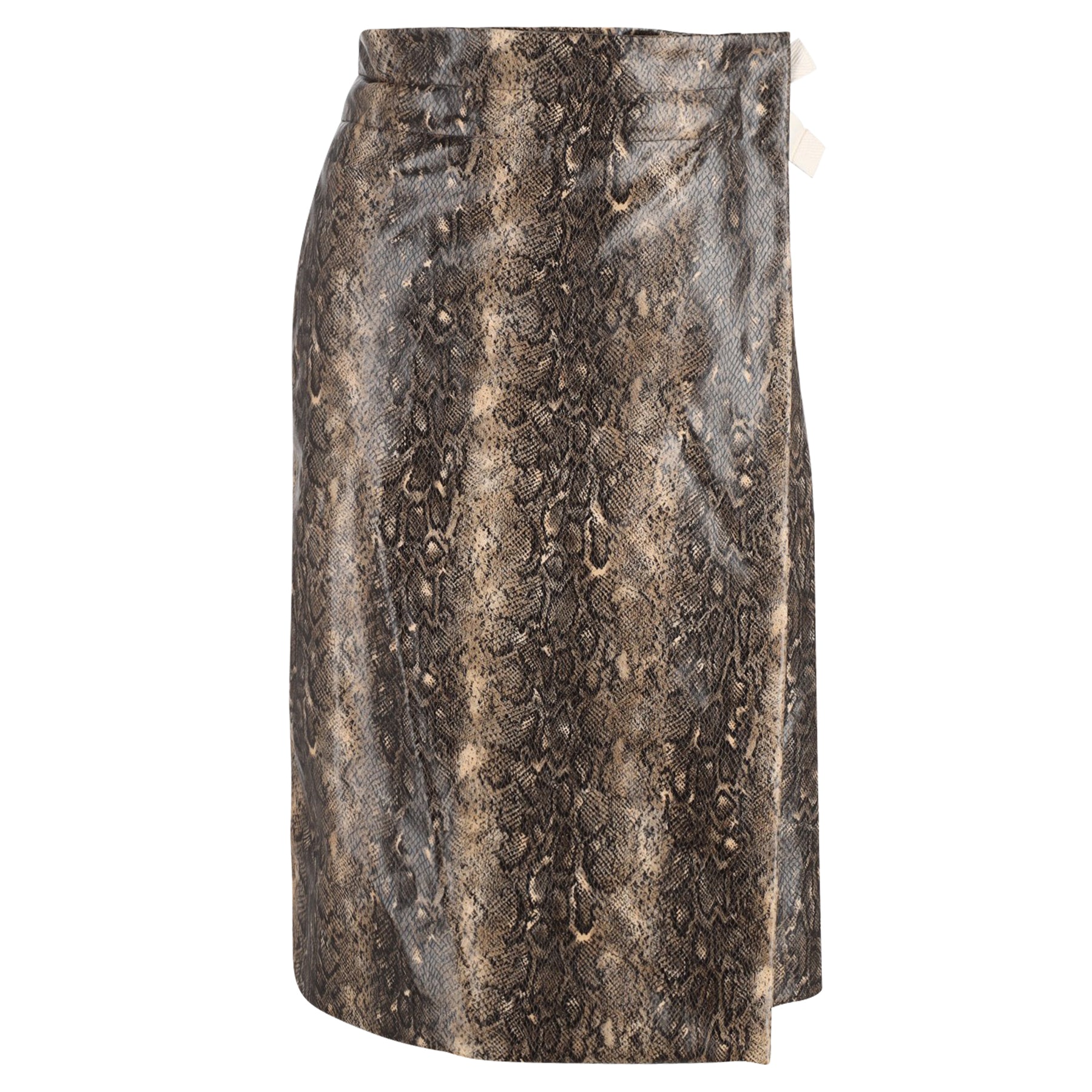 Ganni Midirock – Schlangenprint, zum Binden, gewebt, Animal-Print, recycelt, Polyester