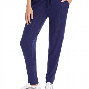 Damen-Jogginghose aus Waffelstrick – Marineblau – 7733610676284