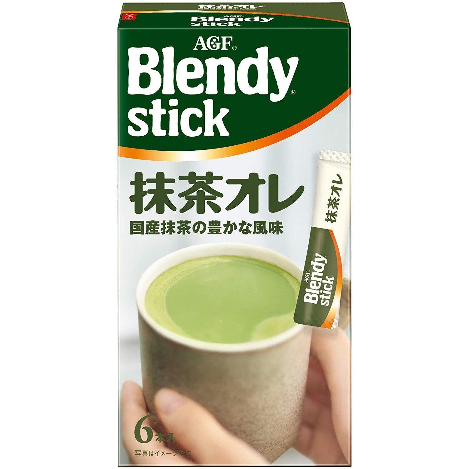 AGF Blendy Grüntee – Stick, Matcha, mit Milch, Blendy, Latte, 6 Sticks