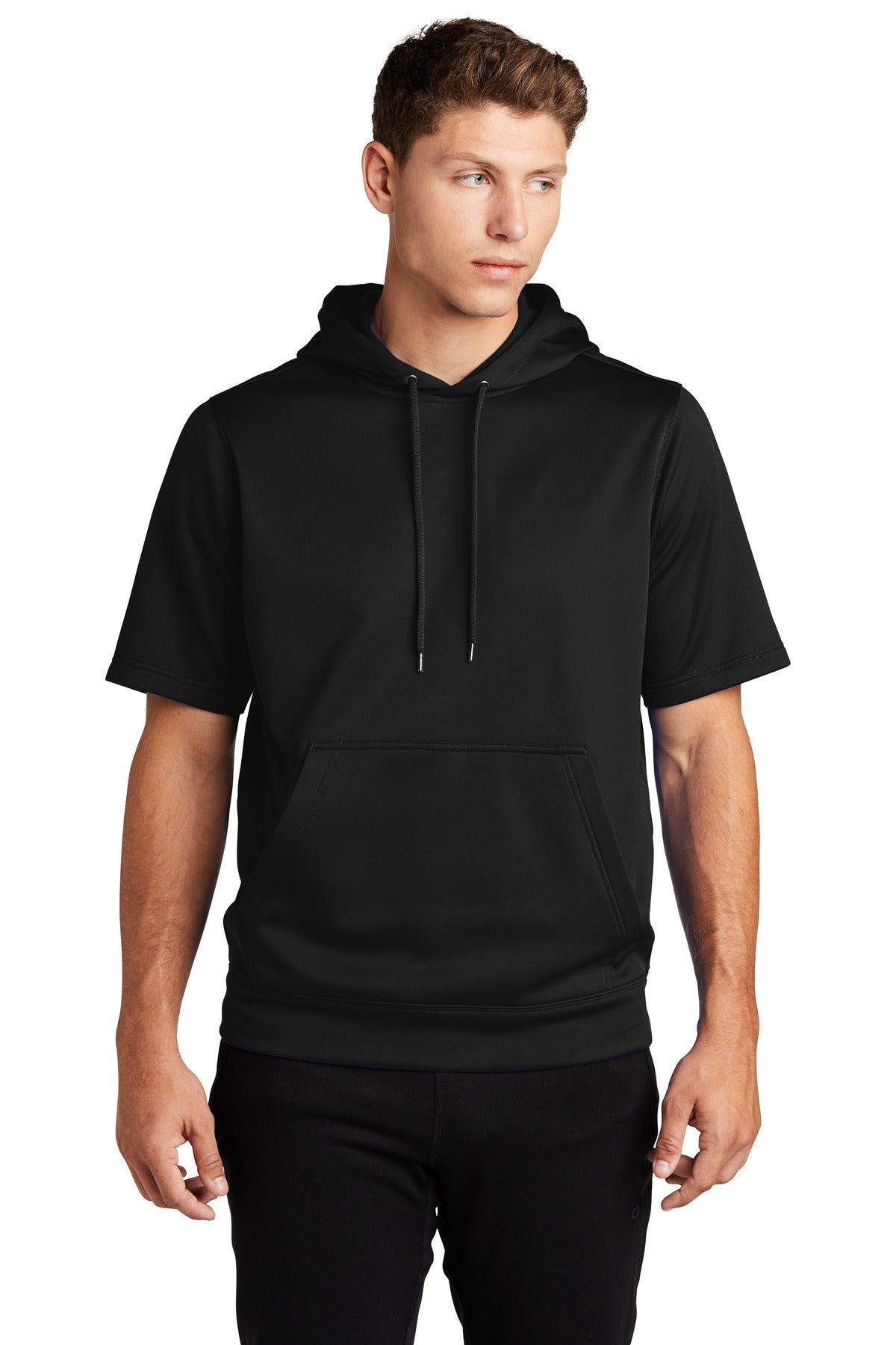 Sport-Tek Sport-Wick Pullover – Herren, Fleece, Kurzarm, mit Kapuze