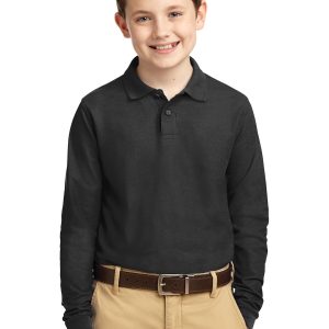 Port Authority Silk Touch Poloshirt – Jugendliche, Langarm – Y500LS