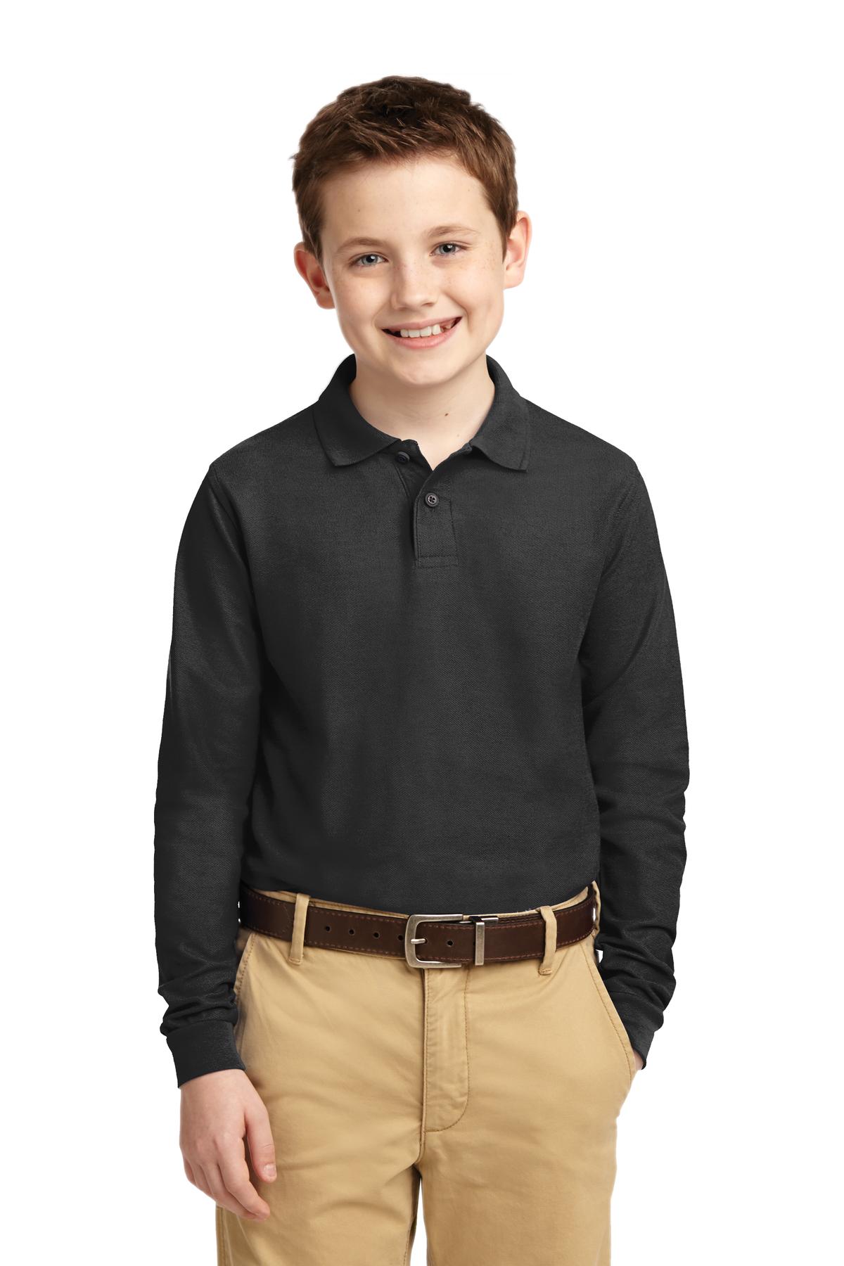 Port Authority Silk Touch Poloshirt – Jugendliche, Langarm – Y500LS