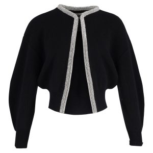 Alexander Wang Strickjacke – Kristall, verziert, Schwarz, Wolle