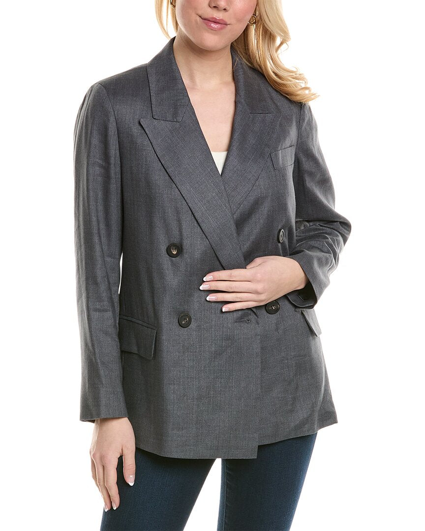 Peserico Jacke aus Leinen-Woll-Mischung