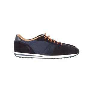 Tod’s Sneaker – Schnürung, niedriger Schaft, Marineblau, Veloursleder