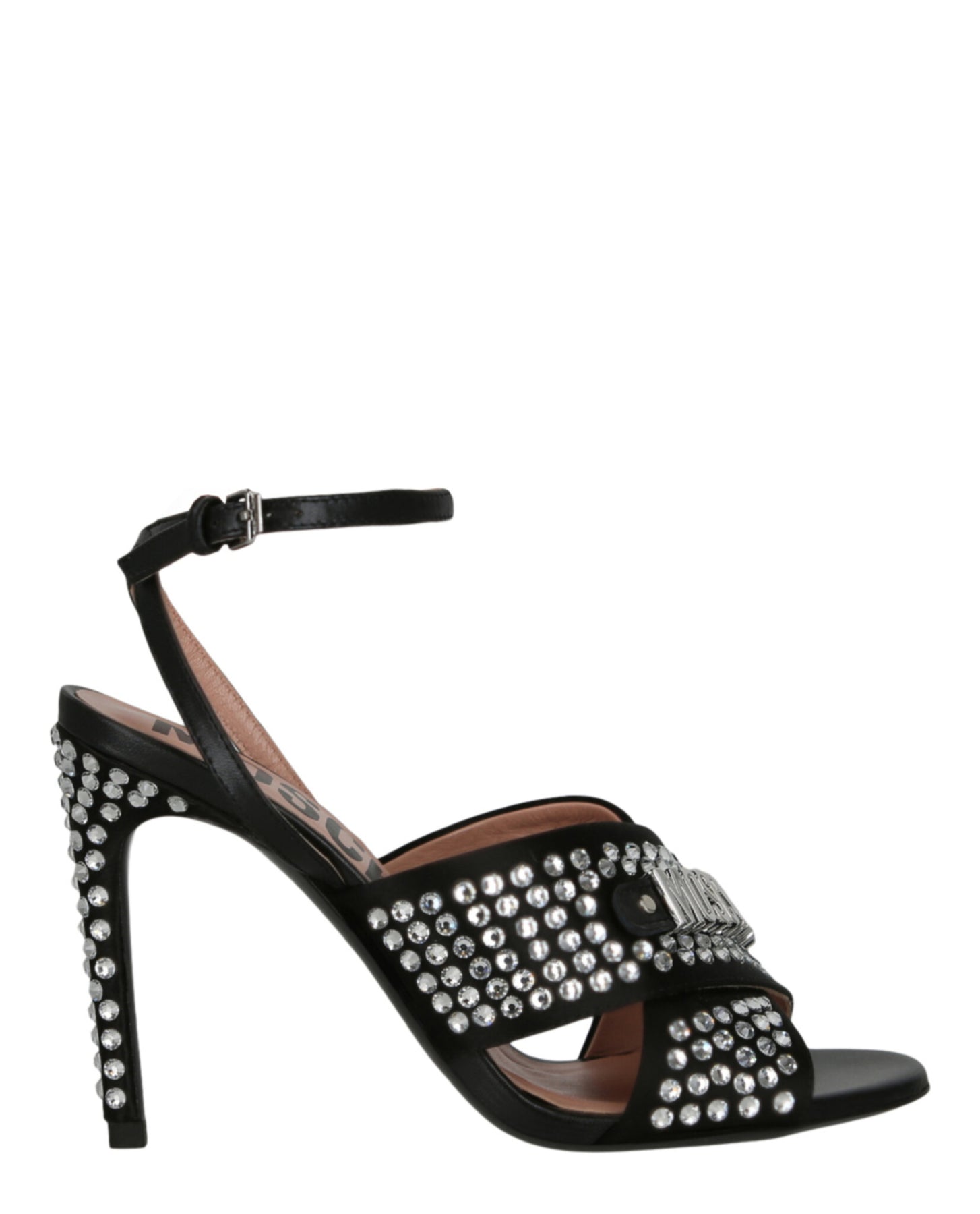Sandalen – Satin, Kristall, verziert, Absatz