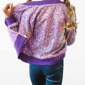 Jacke mit Pailletten – Lila