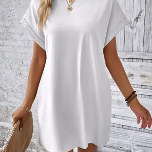 Minikleid – Rundhalsausschnitt, Kurzarm