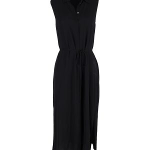Theory ärmelloses Midikleid aus Viskose – Schwarz