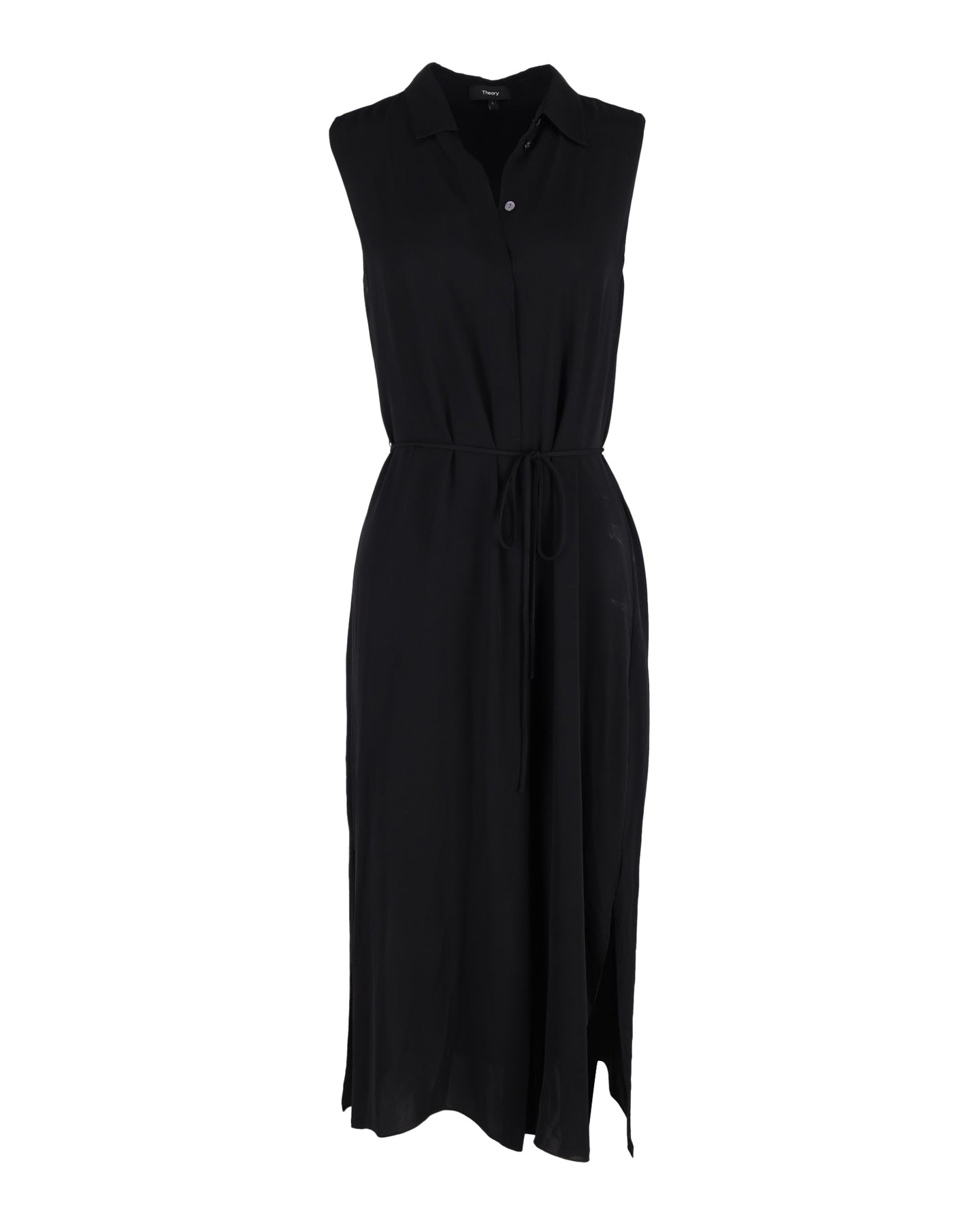 Theory ärmelloses Midikleid aus Viskose – Schwarz