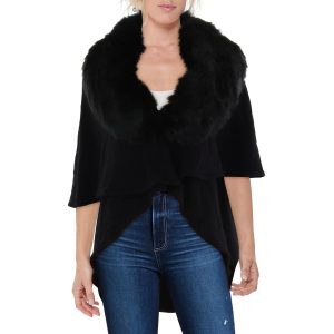 Strickjacke – Kunstpelz, Besatz, festlich