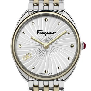 Ferragamo Quarz-Armbanduhr – Damen, Silberfarben – 34mm