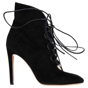 Gianvito Rossi Stiefel – Schnürung, mit Absatz, Schwarz, Veloursleder