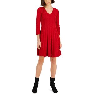Mini-Strickkleid mit Zopfmuster