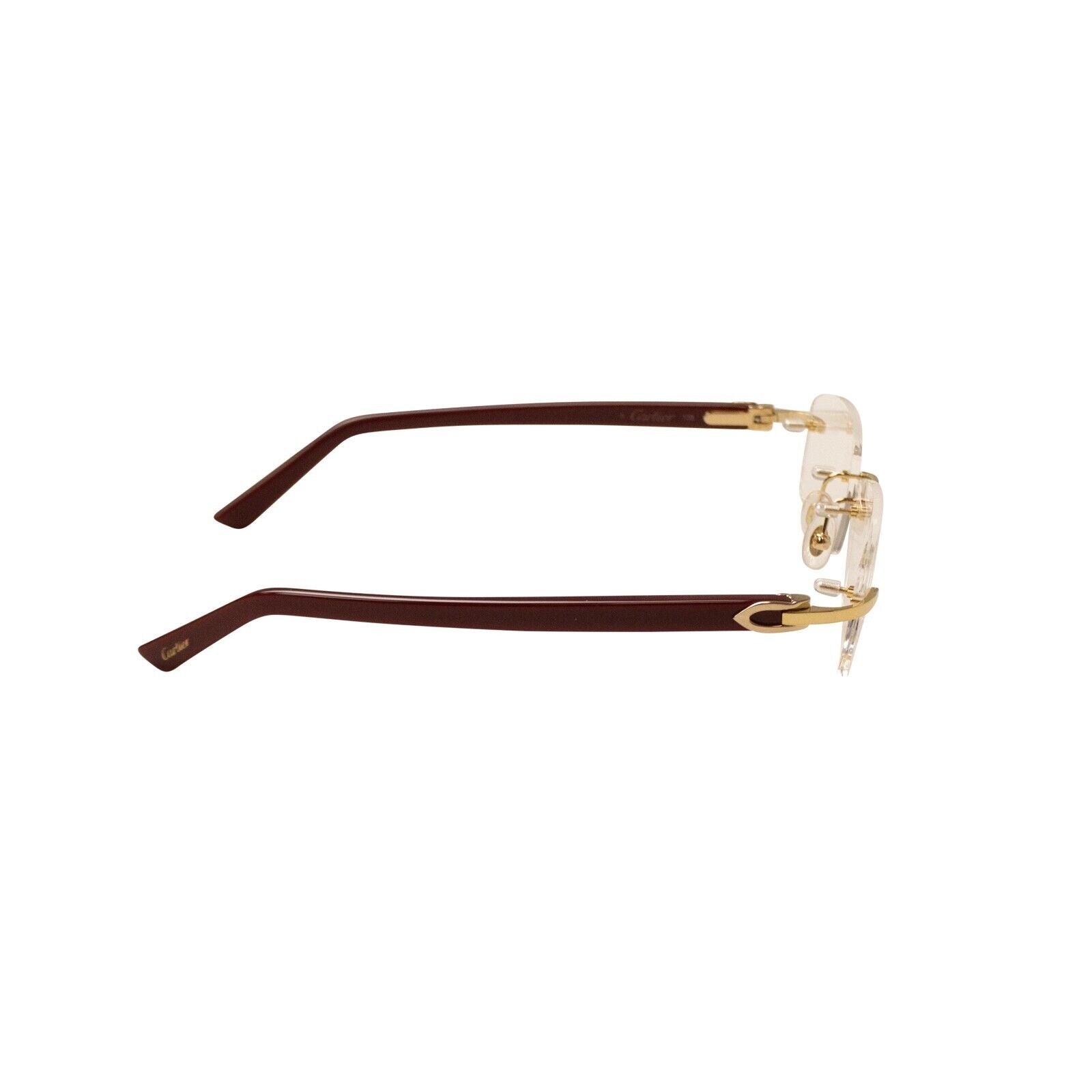 Brille – Goldfarben, Bordeauxrot, rechteckig