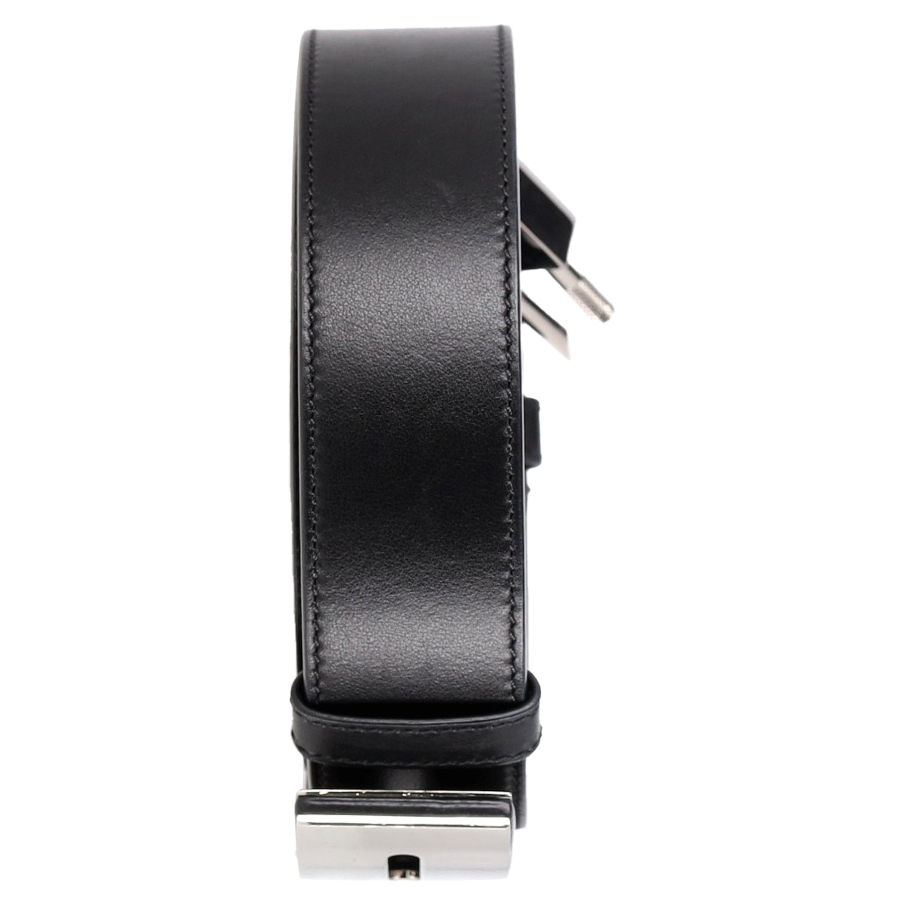 Givenchy Ledergürtel mit quadratischer Logoschnalle – Schwarz
